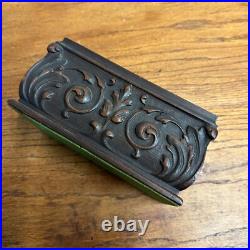 Antique 1920s Kopriwa Co Chicago IL Carved Mahogany Wood Humidor Cigar Box