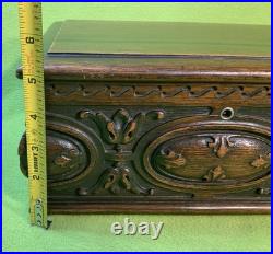 Antique 1930's Mahogany Carved Cigar Box/Humidor E. Kopriwa Co. Chicago, IL