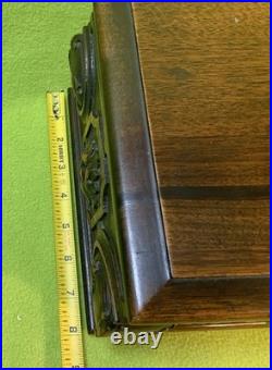 Antique 1930's Mahogany Carved Cigar Box/Humidor E. Kopriwa Co. Chicago, IL