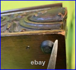 Antique 1930's Mahogany Carved Cigar Box/Humidor E. Kopriwa Co. Chicago, IL