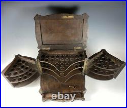 Antique 19th c. Swiss Black Forest Cigar Box, Chest Animalier Fan Tail Pheasants