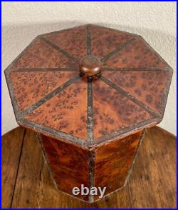 Antique Amboyna Burl Wood Hexagonal Cigar Tobacco Box Humidor 19th C. English