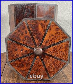 Antique Amboyna Burl Wood Hexagonal Cigar Tobacco Box Humidor 19th C. English