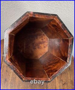 Antique Amboyna Burl Wood Hexagonal Cigar Tobacco Box Humidor 19th C. English