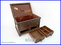 Antique Americana Sailor Made Wood Humidor / Cigar Box / Dresser Box