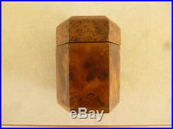 Antique Art Deco Amboyna Burl Wood French Kingwood Tobacco Humidor Cigar Box