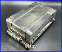 Antique Art Deco Sterling Silver RadioDesign Magnificent Cigar Humidor Box 1205g
