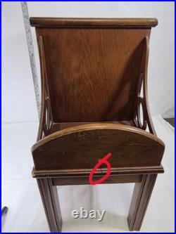 Antique Art Deco Wood Pipe Cigar Smoke Box Humidor Copper Line Cabinet End Table