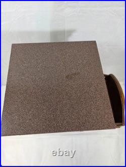 Antique Art Deco Wood Pipe Cigar Smoke Box Humidor Copper Line Cabinet End Table