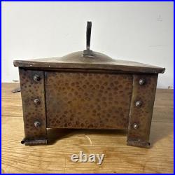 Antique Arts & Crafts Benedict Studio 207 Hammered Copper Cigar Humidor Box
