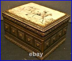 Antique Austrian Bronze Humidor With Polo Players. Great Box