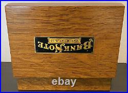 Antique Bank Note 5¢ Cigars Wooden Humidor Box Tin Lined Hinged RARE, UNIQUE