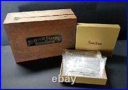 Antique Bank Note 5¢ Cigars Wooden Humidor Box Tin Lined with Label Paperweight