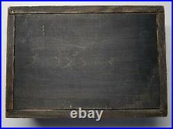Antique Bank Note 5¢ Cigars Wooden Humidor Box Tin Lined with Label Paperweight