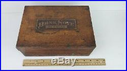 Antique Bank Note Cigars 5 Cent Cigar Wood Original Humidor Box