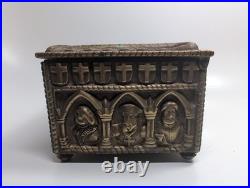 Antique Bartolozzi Lisboa Brass Cigar Humidor Box Portuguese Age of Discovery