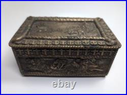 Antique Bartolozzi Lisboa Brass Cigar Humidor Box Portuguese Age of Discovery