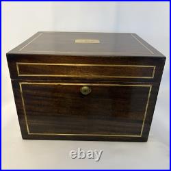 Antique Benson&Hedges Campaign Mahogany Humidor w. Inlaid Brass & Handles 1920s Antique Benson&Hedges Campaign Mahogany Humidor w. Inlaid Brass & Handles 1920s