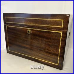 Antique Benson&Hedges Campaign Mahogany Humidor w. Inlaid Brass & Handles 1920s Antique Benson&Hedges Campaign Mahogany Humidor w. Inlaid Brass & Handles 1920s