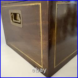 Antique Benson&Hedges Campaign Mahogany Humidor w. Inlaid Brass & Handles 1920s Antique Benson&Hedges Campaign Mahogany Humidor w. Inlaid Brass & Handles 1920s