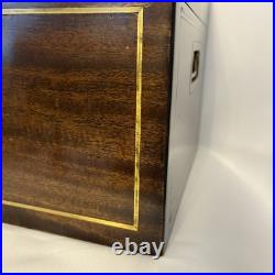 Antique Benson&Hedges Campaign Mahogany Humidor w. Inlaid Brass & Handles 1920s Antique Benson&Hedges Campaign Mahogany Humidor w. Inlaid Brass & Handles 1920s