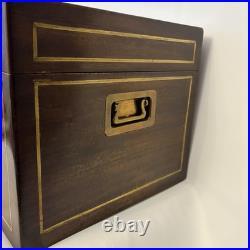 Antique Benson&Hedges Campaign Mahogany Humidor w. Inlaid Brass & Handles 1920s Antique Benson&Hedges Campaign Mahogany Humidor w. Inlaid Brass & Handles 1920s
