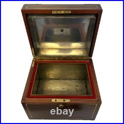 Antique Benson&Hedges Campaign Mahogany Humidor w. Inlaid Brass & Handles 1920s Antique Benson&Hedges Campaign Mahogany Humidor w. Inlaid Brass & Handles 1920s