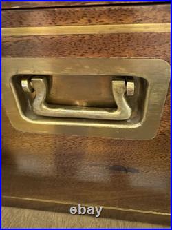 Antique Benson&Hedges Campaign Mahogany Humidor w. Inlaid Brass & Handles 1920s Antique Benson&Hedges Campaign Mahogany Humidor w. Inlaid Brass & Handles 1920s