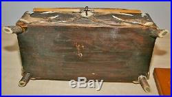 Antique Black Forest Carved German Hunt Humidor Antler Rosette Cigar Box c. 1880
