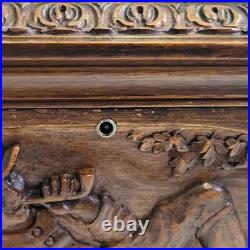 Antique Black Forest Cigar Humidor Tobacco Box Or Jewelry Casket Carved Walnut