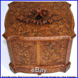 Antique Black Forest Desk Cigar Cabinet, Box, Presentation Server not Humidor