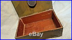 Antique Bradley Hubbard Brass Cigar Humidor Box Chest B&h Lockable