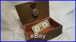 Antique Bradley Hubbard Brass Cigar Humidor Box Chest B&h Lockable