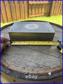 Antique Brass Middle Eastern Engraved Humidor Cigar Box (Circa 1886) Antique Brass Middle Eastern Engraved Humidor Cigar Box (Circa 1886)