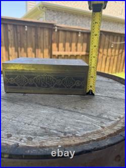 Antique Brass Middle Eastern Engraved Humidor Cigar Box (Circa 1886) Antique Brass Middle Eastern Engraved Humidor Cigar Box (Circa 1886)