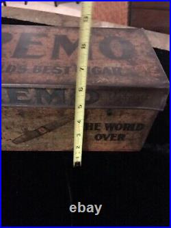 Antique CREMO CIGAR Advertising Box Humidor Store COUNTERTOP Display Tin