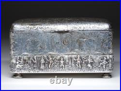 Antique C. 1895 E. G. Webster & Son American Silverplate Tobacco Humidor Box