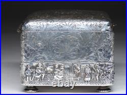 Antique C. 1895 E. G. Webster & Son American Silverplate Tobacco Humidor Box