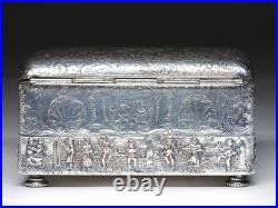 Antique C. 1895 E. G. Webster & Son American Silverplate Tobacco Humidor Box