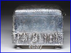 Antique C. 1895 E. G. Webster & Son American Silverplate Tobacco Humidor Box