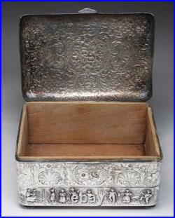 Antique C. 1895 E. G. Webster & Son American Silverplate Tobacco Humidor Box