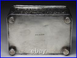 Antique C. 1895 E. G. Webster & Son American Silverplate Tobacco Humidor Box