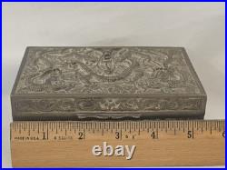 Antique Chinese Dragon humidor cigar Box high relief decorated