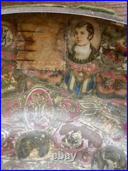 Antique Cigar Band Decoupage Humidor Jar Early 1900s Lucky Clover Art Antique Cigar Band Decoupage Humidor Jar Early 1900s Lucky Clover Art
