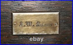 Antique Cigar Humidor Box Wooden Milk Glass-Lined Heavy J. W. Selover WOW