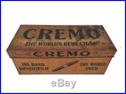 Antique Cremo Cigar Tin Humidor Box Store Display Advertising Piece