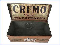 Antique Cremo Cigar Tin Humidor Box Store Display Advertising Piece