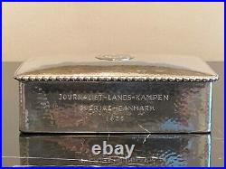 Antique Denmark Johannes Siggaard (1932-1960) Silver Cigar Humidor Box