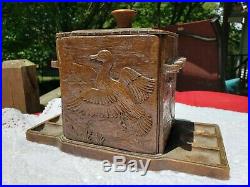 Antique Duck Pheasant Hunting Motif Cigar Box Humidor