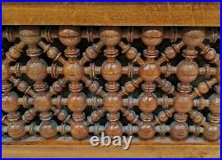 Antique ENGLISH 20th C Carved WOOD STICK & BALL JEWELRY BOX w. Liner HUMIDOR